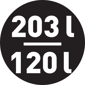 Objem chladničky/mrazničky 203/120 l