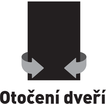 Otočení dveří - možnost otočení dveří.