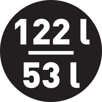 Objem chladničky/mrazničky 122/53 l
